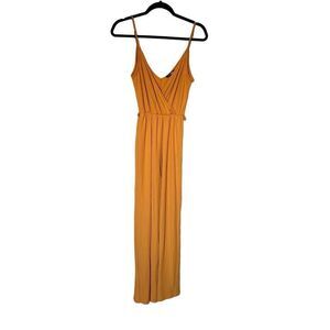 Fashion Nova Spaghetti Strap Mustard Jumpsuit Size Small